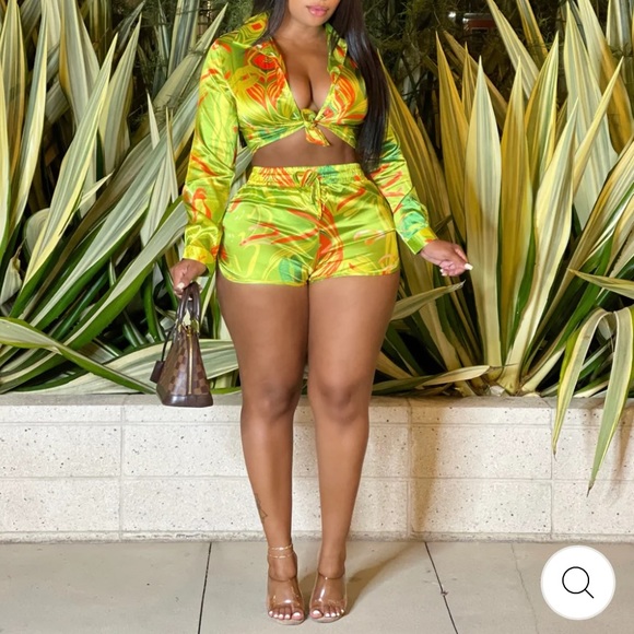 Trendy Vacation Peach Short Co Ord Set- TVSC39